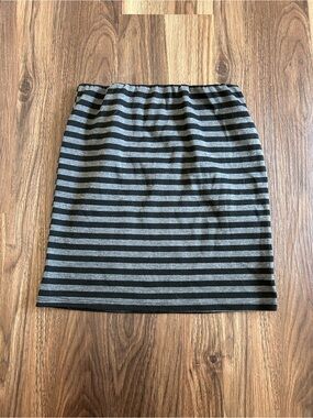 BDG Black and Gray Horizontal Stripe Pencil Skirt